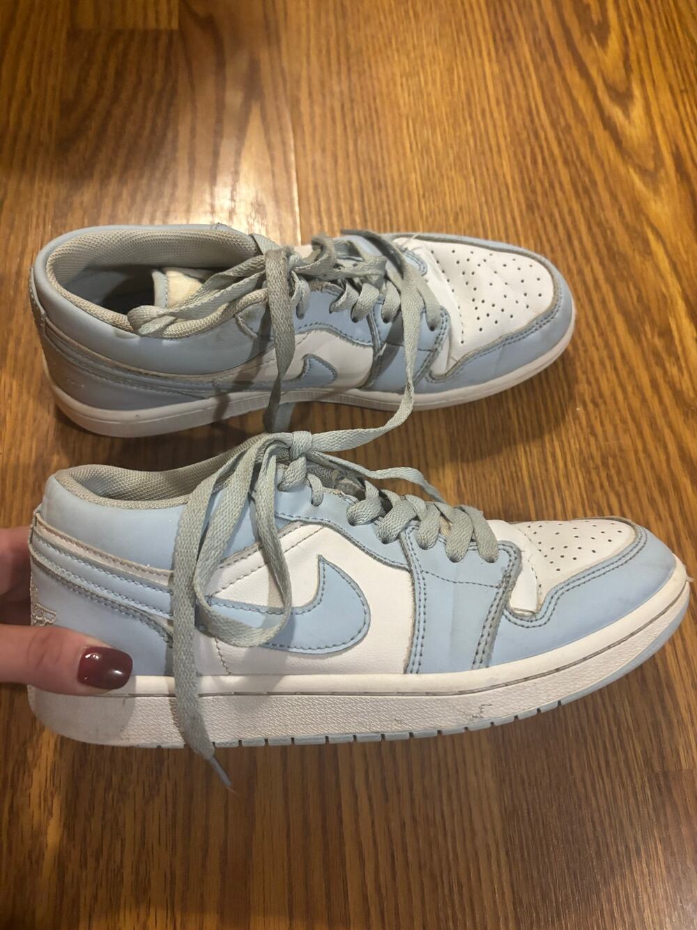 Nike Air Jordan 1 Low Light Blue/ White Shoes/ Sneakers